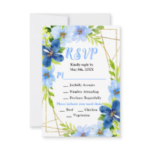 Blue and Navy Flowers with Foliage Wedding