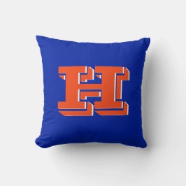 Blue and Orange Collegiate Color Style Monogram Kussen