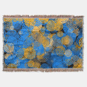  Blue and Orange Concentric Circles Throw Blanket Deken (Voorkant)