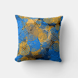 Blue and Orange Concentric Circles Throw Pillow Kussen