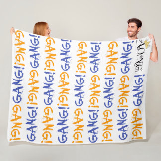 BLUE AND ORANGE Fleece Blanket, Large 60" x 80" Deken