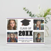 Blue and Orange Graduation Announcement Aankondiging (Staand voorkant)