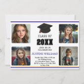 Blue and Orange Graduation Kaart (Voorkant)