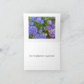 Blue and Paars Hydrangea Dank je Bedankkaart (Binnen)