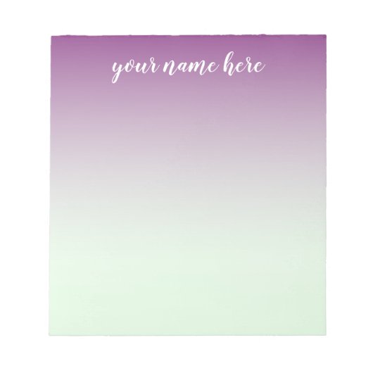Blue and Paars Ombre Personalized Notitieblok (Voorkant)