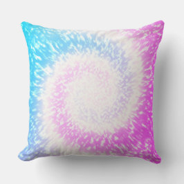 Blue and Paars Tie Dye Hippy Swirl Kussen