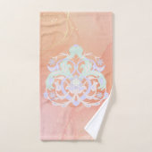 Blue and Peach Floral Garden Art Bad Handdoek (Handdoek)