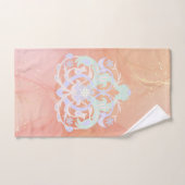 Blue and Peach Floral Garden Art Bad Handdoek (Handdoek)