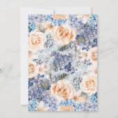 Blue and Peach Waterverf Florals Baby shower Kaart (Achterkant)