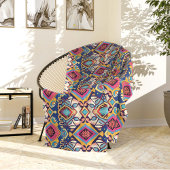 Blue and Pink Bohemian Tribal Fleece Deken