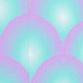 Blue and Pink Bubble Scallop Wallpaper Behang (Zoom)