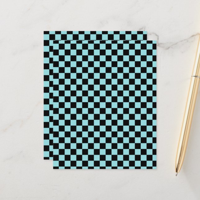 Blue and Pink Checkered Pattern Craft Paper (Voorkant / Achterkant in situ)