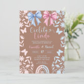 Blue and Pink Coquette Talavera Cielito Lindo Kaart (Staand voorkant)