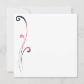 Blue and Pink Faded Vourish Wedding Invitation Kaart (Achterkant)