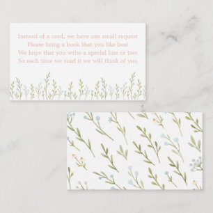 Blue and Pink Floral Diaper Card Insert Informatiekaartje