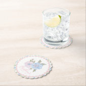 Blue and Pink Grandmillennial Floral Sweet 16 Kartonnen Onderzetters (Insitu)