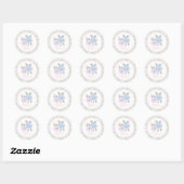 Blue and Pink Grandmillennial Floral Sweet 16 Ronde Sticker (Vel)