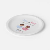 Blue and Pink Hatched Baby in Egg Papieren Bordje (Gekanteld)