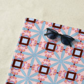 Blue and pink hues geometric patterned  strandlaken (In situ)