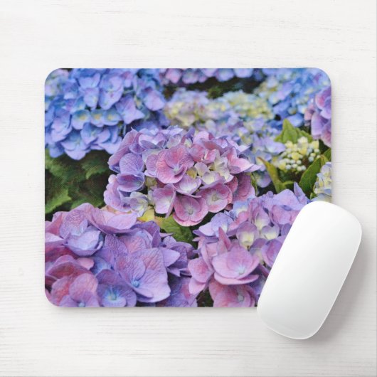 Blue and Pink Hydrangea Flower Art Mouse Pad Muismat (Met muis)