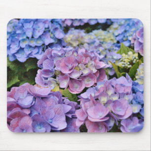 Blue and Pink Hydrangea Flower Art Mouse Pad Muismat
