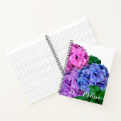 Blue and Pink Hydrangea Flowers, gepersonaliseerd Notitieboek (Binnen)