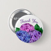 Blue and Pink Hydrangea Flowers, gepersonaliseerd Ronde Button 5,7 Cm (Voorkant /achterkant)