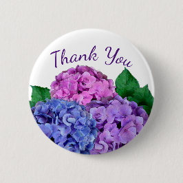 Blue and Pink Hydrangea Flowers, gepersonaliseerd Ronde Button 5,7 Cm