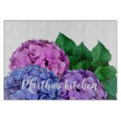 Blue and Pink Hydrangea Flowers, gepersonaliseerd Snijplank (Voorkant)