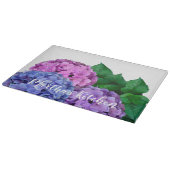 Blue and Pink Hydrangea Flowers, gepersonaliseerd Snijplank (Hoek)