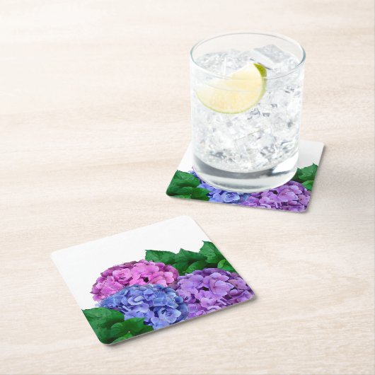Blue and Pink Hydrangea Flowers  Kartonnen Onderzetters (Insitu)