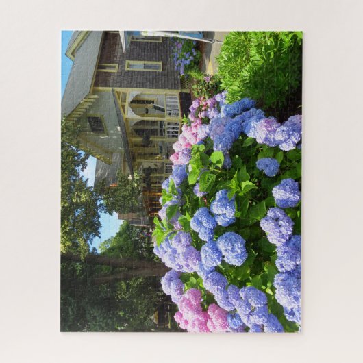 Blue and Pink Hydrangeas - Martha's Vineyard Jigsa Legpuzzel (Verticaal)