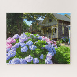 Blue and Pink Hydrangeas - Martha's Vineyard Jigsa Legpuzzel