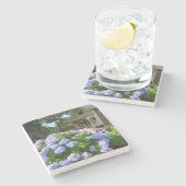 Blue and Pink Hydrangeas - Martha's wijngaard Stenen Onderzetter (Zijkant)