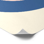 Blue and Pink Mid-Century Modern Pebble Art Poster (Hoek)