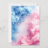 Blue and Pink Smoke Baby Geslacht onthullen uitnod Kaart (Achterkant)