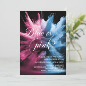 Blue and Pink Smoke Explosion Baby Gender Reveal Kaart (Staand voorkant)