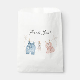 Blue and Pink Watercolor Gender Reveal  Bedankzakje