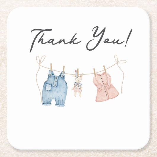 Blue and Pink Watercolor Gender Reveal  Kartonnen Onderzetters (Voorkant)