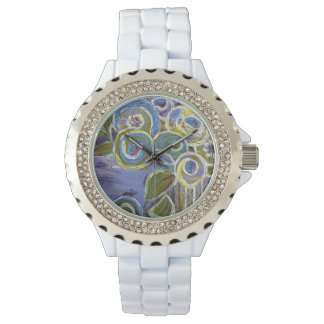 Blue and Purple by Lydia's Art Sangria Horloge