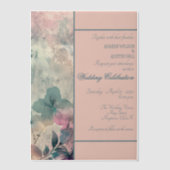 Blue and Purple Floral Framed  Wedding Vellum Uitnodigingen (Voorkant)