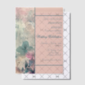 Blue and Purple Floral Framed  Wedding Vellum Uitnodigingen (Offset (Uitnodiging))