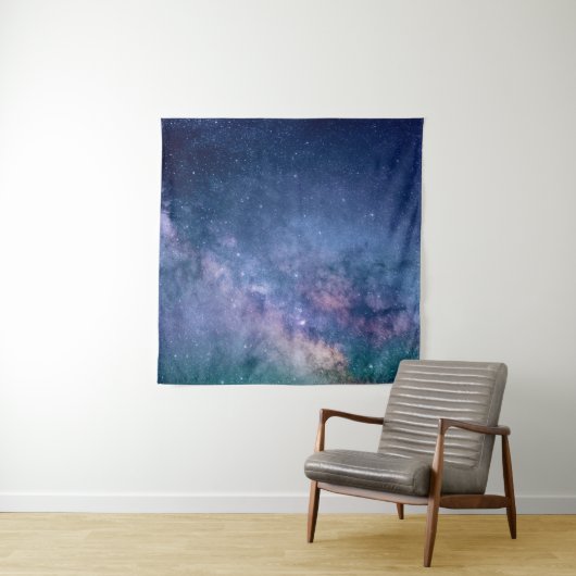 Blue and purple galaxy digital wandkleed (In situ)