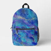 Blue And Purple Marble Pattern Bedrukte Rugzak (Voorkant)