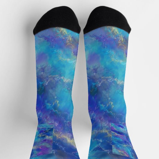 Blue And Purple Marble Pattern  Sokken (Top)