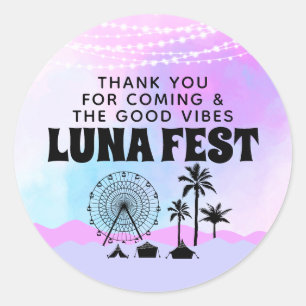 Blue and Purple Music Festival Bedankt Ronde Sticker