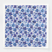 Blue and Purple Pansy Type Flowers Pattern Servet (Voorkant)