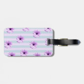 blue and purple striped daisy pattern bagagelabel (Achterkant horizontaal)