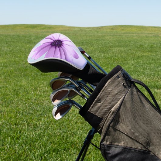 blue and purple striped daisy pattern golfheadcover (Insitu)