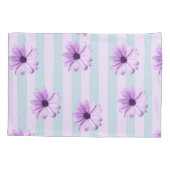 blue and purple striped daisy pattern kussensloop (Achterkant-Links)